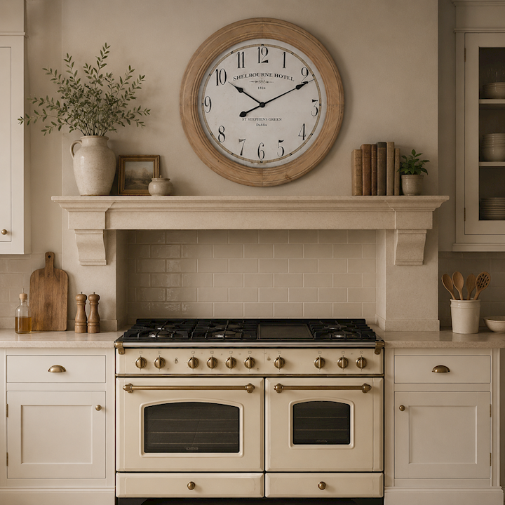 SHELBOURNE CIRCULAR WOODEN WALL CLOCK 60x60cm